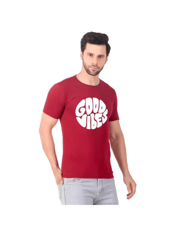 Fabstieve men Solid Round Neck Pure Cotton Brown (Vk-219_Print-61)