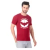 Fabstieve men Solid Round Neck Pure Cotton Brown (Vk-219_Print-62)
