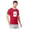 Fabstieve men Solid Round Neck Pure Cotton Brown (Vk-219_Print-111)