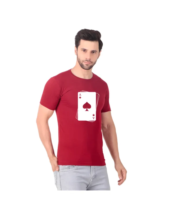 Fabstieve men Solid Round Neck Pure Cotton Brown (Vk-219_Print-111)