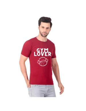 Fabstieve men Solid Round Neck Pure Cotton Brown (Vk-219_Print-7)