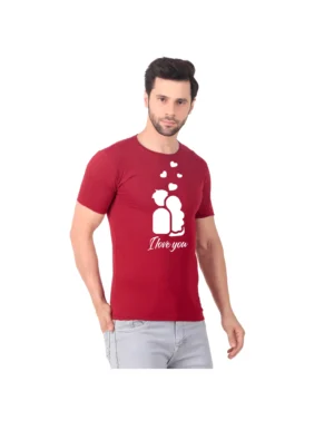 Fabstieve men Solid Round Neck Pure Cotton Brown (Vk-219_Print-74)