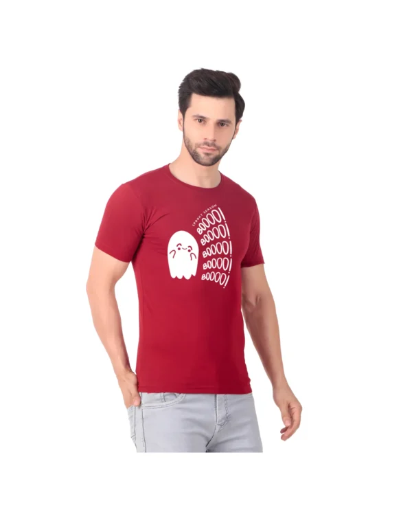 Fabstieve men Solid Round Neck Pure Cotton Brown (Vk-219_Print-81)