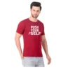 Fabstieve men Solid Round Neck Pure Cotton Brown (Vk-219_Print-85)