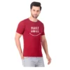Fabstieve men Solid Round Neck Pure Cotton Brown (Vk-219_Print-87)