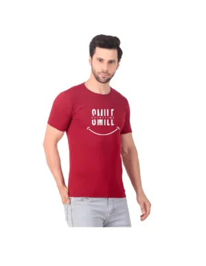 Fabstieve men Solid Round Neck Pure Cotton Brown (Vk-219_Print-87)