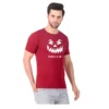 Fabstieve men Solid Round Neck Pure Cotton Brown (Vk-219_Print-92)