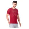 Fabstieve men Solid Round Neck Pure Cotton Brown (Vk-219_Print-97)