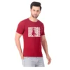 Fabstieve men Solid Round Neck Pure Cotton Brown (Vk-219_Print-116)