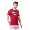Fabstieve men Solid Round Neck Pure Cotton Brown (Vk-219_Print-12)
