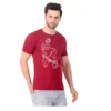 Fabstieve men Solid Round Neck Pure Cotton Brown (Vk-219_Print-122)