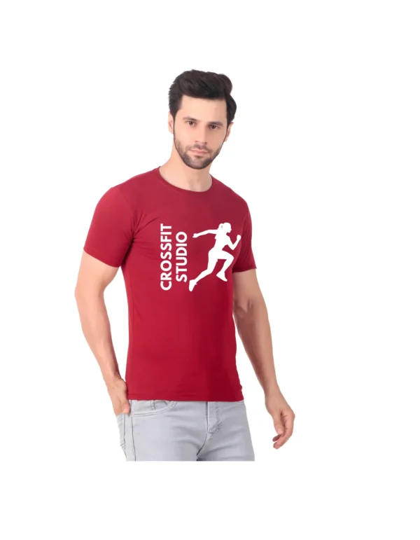 Fabstieve men Solid Round Neck Pure Cotton Brown (Vk-219_Print-123)