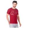 Fabstieve men Solid Round Neck Pure Cotton Brown (Vk-219_Print-102)