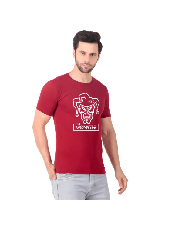 Fabstieve men Solid Round Neck Pure Cotton Brown (Vk-219_Print-129)