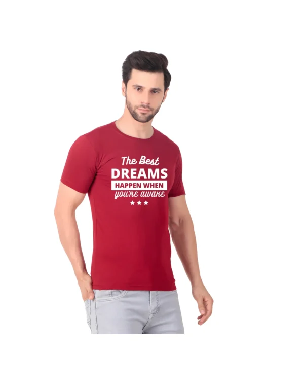 Fabstieve men Solid Round Neck Pure Cotton Brown (Vk-219_Print-143)