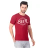Fabstieve men Solid Round Neck Pure Cotton Brown (Vk-219_Print-144)
