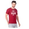 Fabstieve men Solid Round Neck Pure Cotton Brown (Vk-219_Print-148)