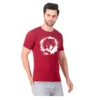 Fabstieve men Solid Round Neck Pure Cotton Brown (Vk-219_Print-15)