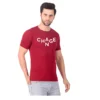 Fabstieve men Solid Round Neck Pure Cotton Brown (Vk-219_Print-152)