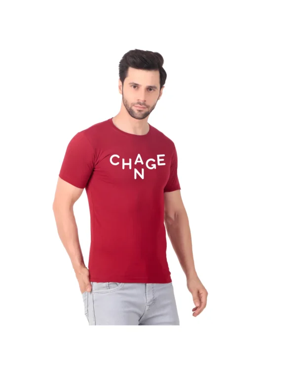 Fabstieve men Solid Round Neck Pure Cotton Brown (Vk-219_Print-152)