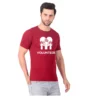 Fabstieve men Solid Round Neck Pure Cotton Brown (Vk-219_Print-155)