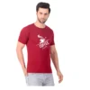 Fabstieve men Solid Round Neck Pure Cotton Brown (Vk-219_Print-158)