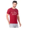 Fabstieve men Solid Round Neck Pure Cotton Brown (Vk-219_Print-107)
