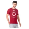 Fabstieve men Solid Round Neck Pure Cotton Brown (Vk-219_Print-27)