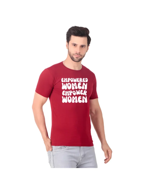 Fabstieve men Solid Round Neck Pure Cotton Brown (Vk-219_Print-29)