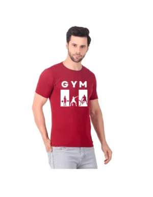 Fabstieve men Solid Round Neck Pure Cotton Brown (Vk-219_Print-30)