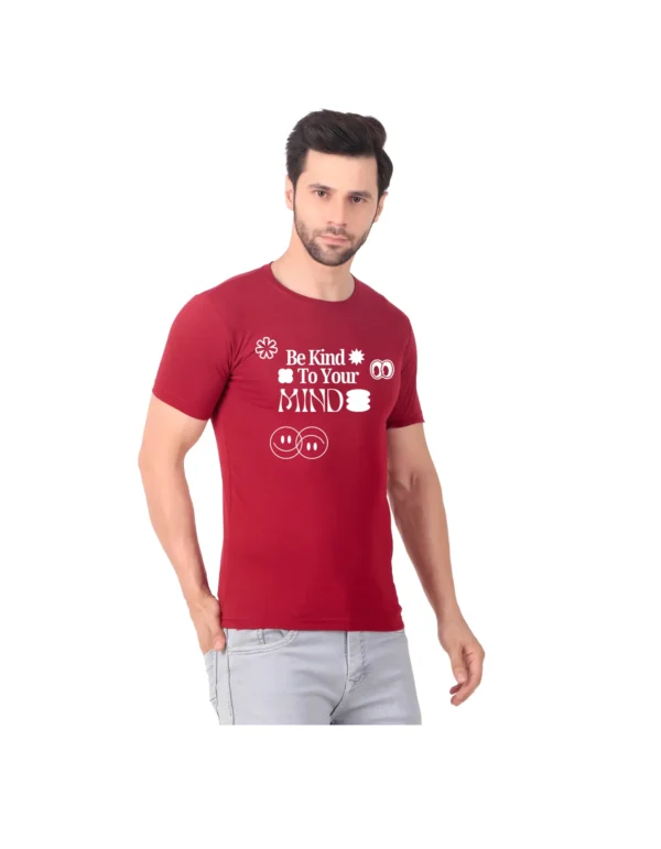 Fabstieve men Solid Round Neck Pure Cotton Brown (Vk-219_Print-108)