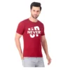 Fabstieve men Solid Round Neck Pure Cotton Brown (Vk-219_Print-32)
