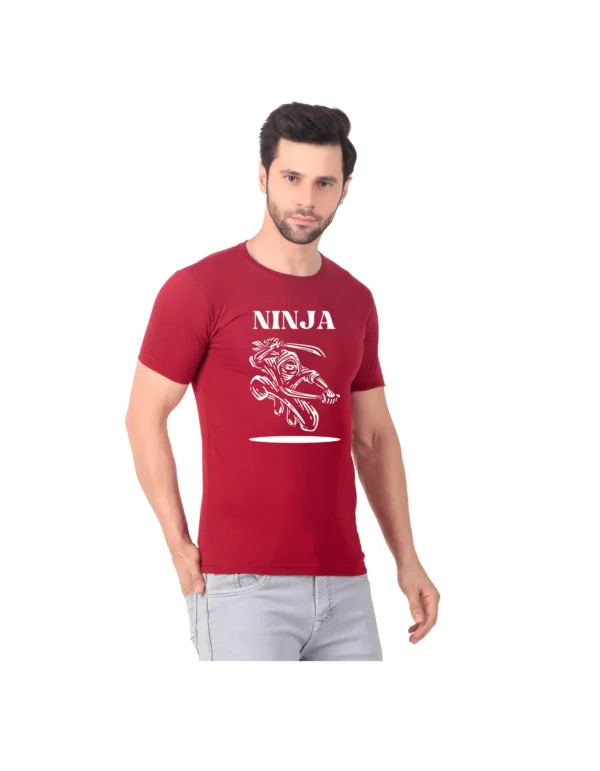 Fabstieve men Solid Round Neck Pure Cotton Brown (Vk-219_Print-33)