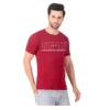 Fabstieve men Solid Round Neck Pure Cotton Brown (Vk-219_Print-36)