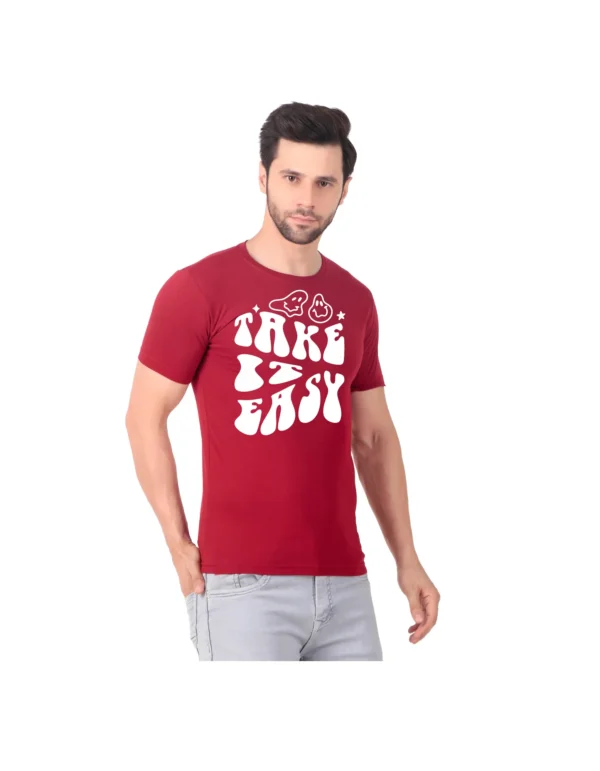 Fabstieve men Solid Round Neck Pure Cotton Brown (Vk-219_Print-38)