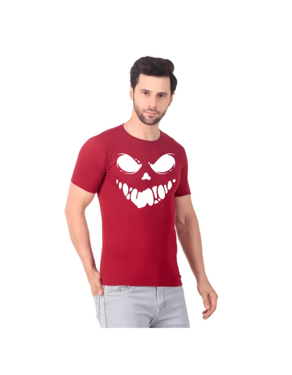 Fabstieve men Solid Round Neck Pure Cotton Brown (Vk-219_Print-4)