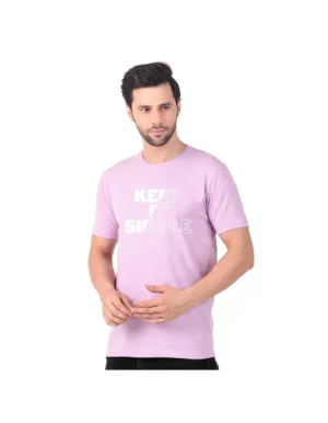 Fabstieve men Solid Round Neck Pure Cotton Brown (Vk-219_Print-14)