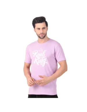 Fabstieve men Solid Round Neck Pure Cotton Brown (Vk-219_Print-28)