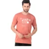 Fabstieve men Solid Round Neck Pure Cotton Brown (Vk-219_Print-108)
