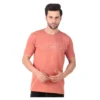 Fabstieve men Solid Round Neck Pure Cotton Brown (Vk-219_Print-44)