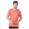 Fabstieve men Solid Round Neck Pure Cotton Brown (Vk-219_Print-53)