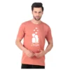 Fabstieve men Solid Round Neck Pure Cotton Brown (Vk-219_Print-74)