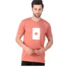 Fabstieve men Solid Round Neck Pure Cotton Brown (Vk-219_Print-111)