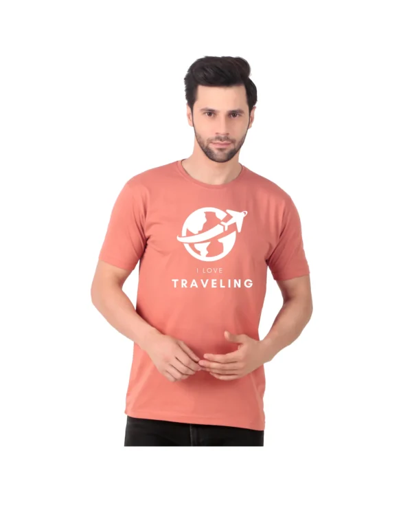 Fabstieve men Solid Round Neck Pure Cotton Brown (Vk-219_Print-132)