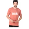 Fabstieve men Solid Round Neck Pure Cotton Brown (Vk-219_Print-157)