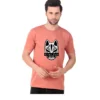 Fabstieve men Solid Round Neck Pure Cotton Brown (Vk-219_Print-161)