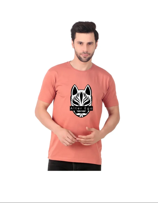 Fabstieve men Solid Round Neck Pure Cotton Brown (Vk-219_Print-161)