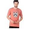 Fabstieve men Solid Round Neck Pure Cotton Brown (Vk-219_Print-162)