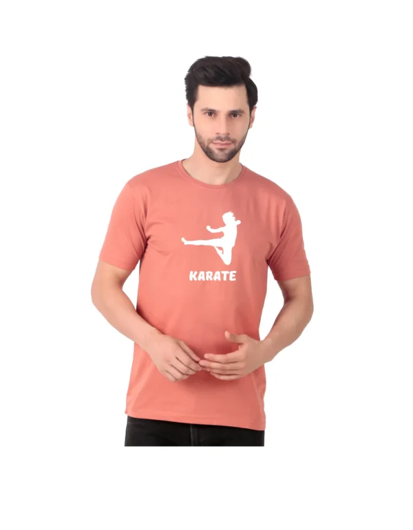 Fabstieve men Solid Round Neck Pure Cotton Brown (Vk-219_Print-163)