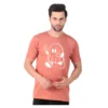 Fabstieve men Solid Round Neck Pure Cotton Brown (Vk-219_Print-22)
